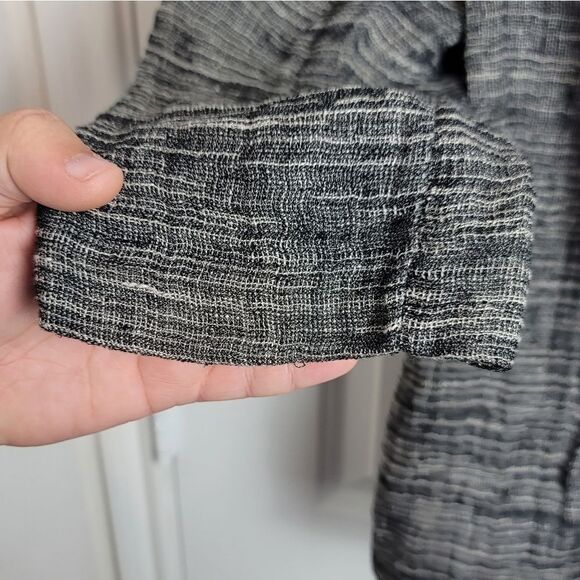 EILEEN FISHER Linen Blend Loose Weave Open Front Cardigan - Picture 4 of 8